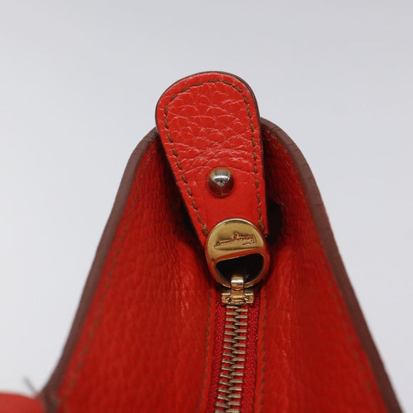 Salvatore Ferragamo Tote Bag Leather Red Gold Auth 116613