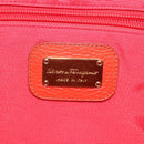Salvatore Ferragamo Tote Bag Leather Red Gold Auth 116613-17