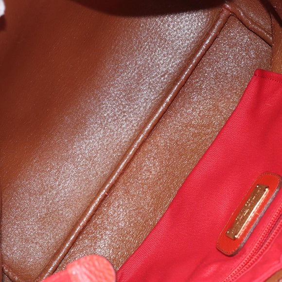 Salvatore Ferragamo Tote Bag Leather Red Gold Auth 116613