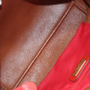 Salvatore Ferragamo Tote Bag Leather Red Gold Auth 116613-11