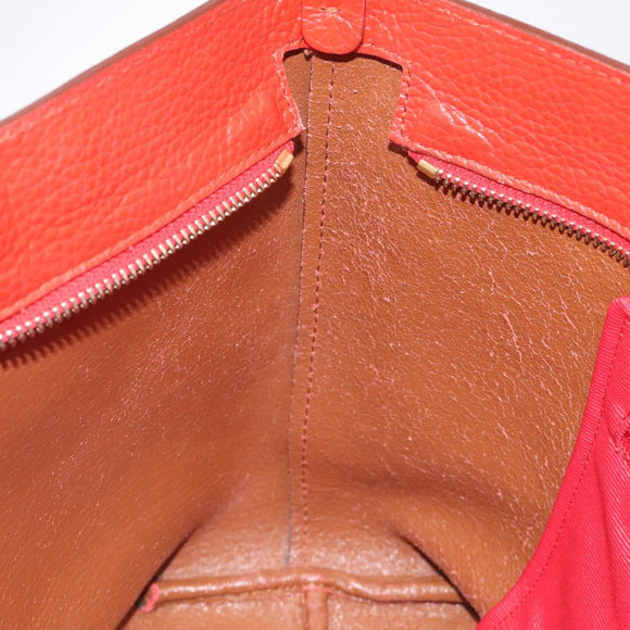 Salvatore Ferragamo Tote Bag Leather Red Gold Auth 116613