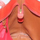 Salvatore Ferragamo Tote Bag Leather Red Gold Auth 116613-21