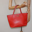 Salvatore Ferragamo Tote Bag Leather Red Gold Auth 116613-23