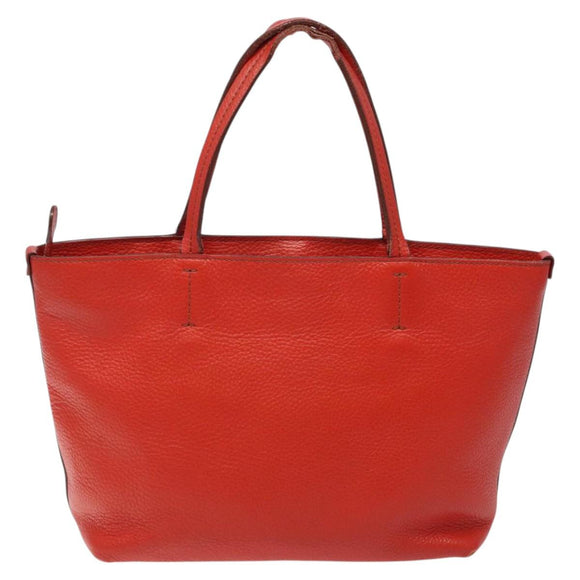 Salvatore Ferragamo Tote Bag Leather Red Gold Auth 116613