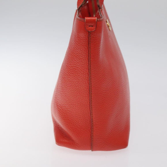 Salvatore Ferragamo Tote Bag Leather Red Gold Auth 116613