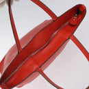 Salvatore Ferragamo Tote Bag Leather Red Gold Auth 116613-6