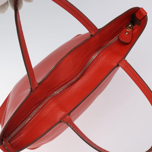 Salvatore Ferragamo Tote Bag Leather Red Gold Auth 116613