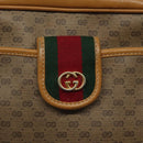 GUCCI Micro GG Supreme Web Sherry Line Bag PVC Beige Gold Auth 116615-18