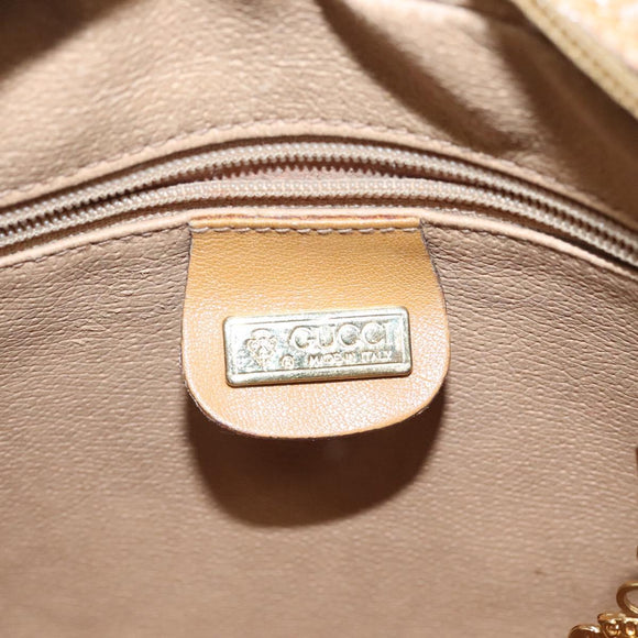 GUCCI Micro GG Supreme Web Sherry Line Bag PVC Beige Gold Auth 116615