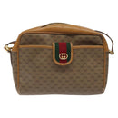 GUCCI Micro GG Supreme Web Sherry Line Bag PVC Beige Gold Auth 116615-13