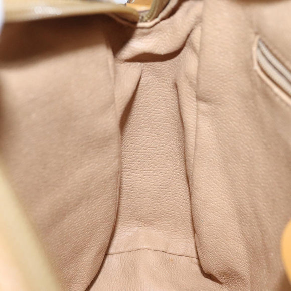 GUCCI Micro GG Supreme Web Sherry Line Bag PVC Beige Gold Auth 116615