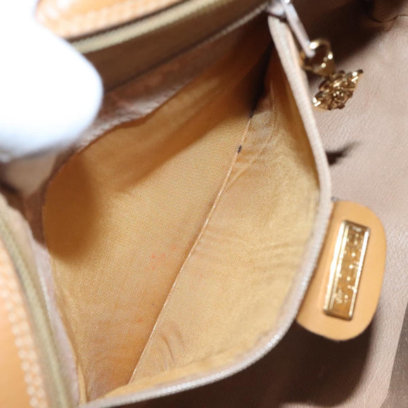 GUCCI Micro GG Supreme Web Sherry Line Bag PVC Beige Gold Auth 116615