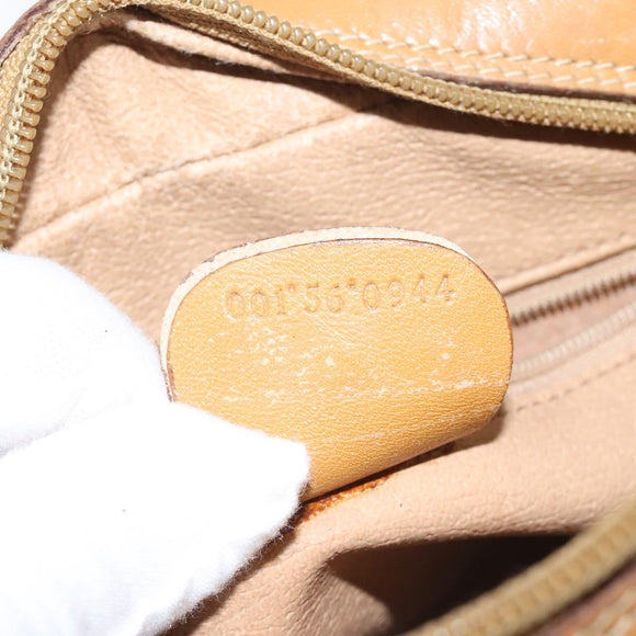 GUCCI Micro GG Supreme Web Sherry Line Bag PVC Beige Gold Auth 116615