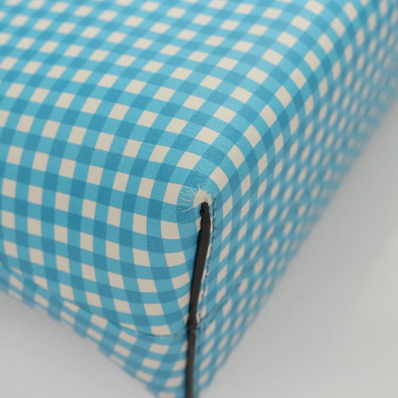 FENDI Shoulder Bag Leather Light Blue White gold Auth 116629V