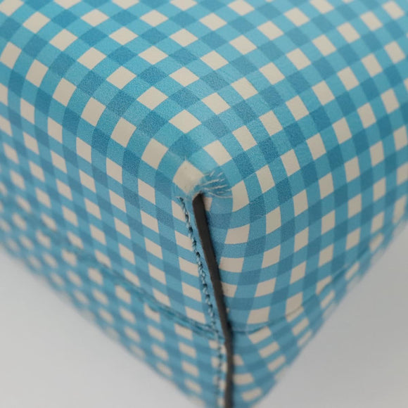 FENDI Shoulder Bag Leather Light Blue White gold Auth 116629V