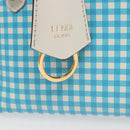 FENDI Shoulder Bag Leather Light Blue White gold Auth 116629V-9