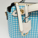 FENDI Shoulder Bag Leather Light Blue White gold Auth 116629V-18