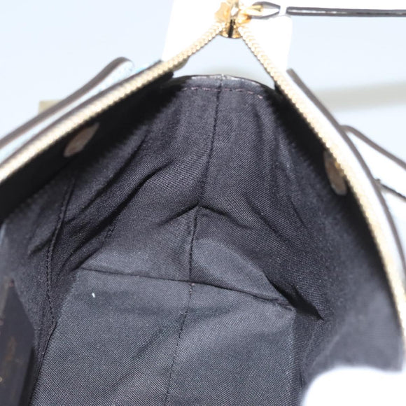 FENDI Shoulder Bag Leather Light Blue White gold Auth 116629V