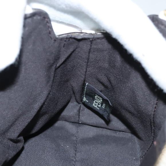 FENDI Shoulder Bag Leather Light Blue White gold Auth 116629V