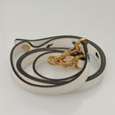 FENDI Shoulder Bag Leather Light Blue White gold Auth 116629V-23