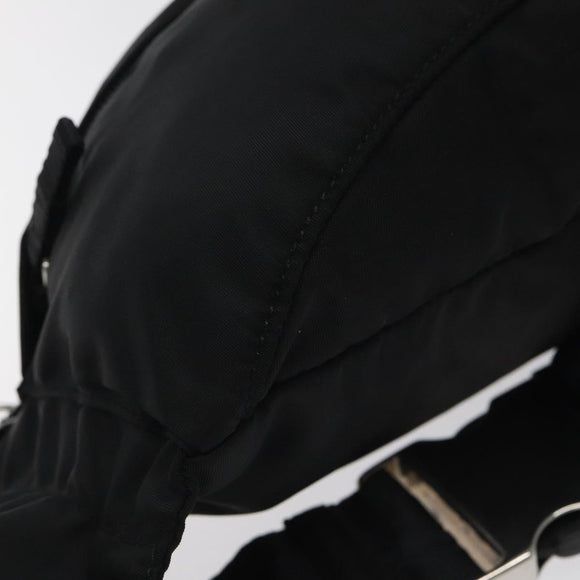 PRADA Waist bag Nylon Black Silver Auth 116632V