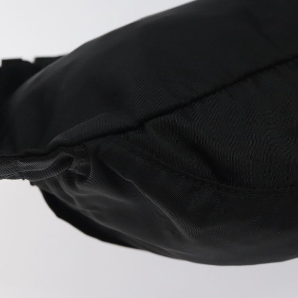 PRADA Waist bag Nylon Black Silver Auth 116632V