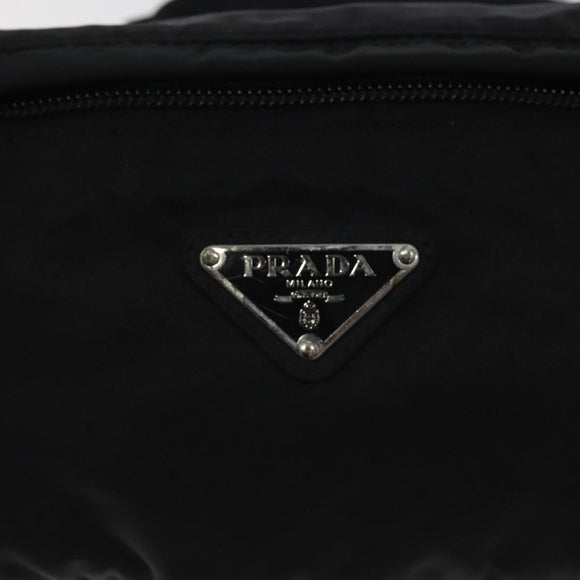 PRADA Waist bag Nylon Black Silver Auth 116632V