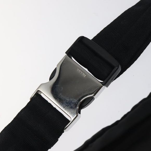 PRADA Waist bag Nylon Black Silver Auth 116632V