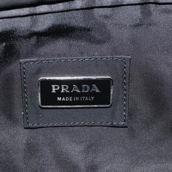 PRADA Waist bag Nylon Black Silver Auth 116632V