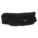 PRADA Waist bag Nylon Black Silver Auth 116632V-1