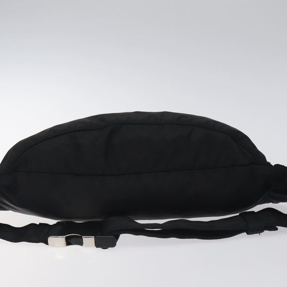 PRADA Waist bag Nylon Black Silver Auth 116632V