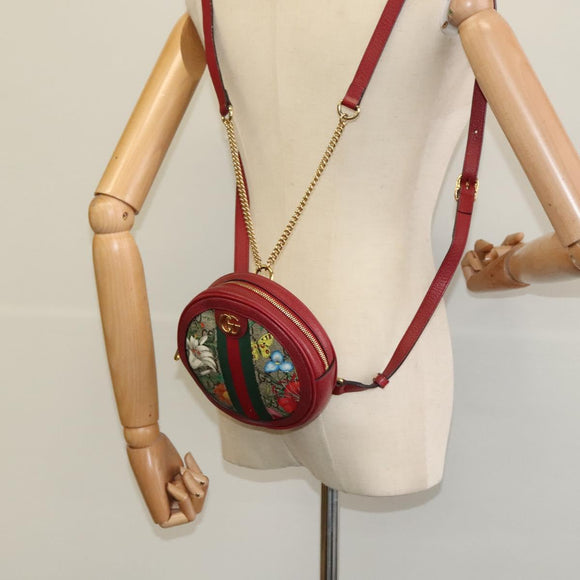 GUCCI GG Supreme Ophidia Web Sherry Line Backpack PVC Beige 598661 Auth 116635V