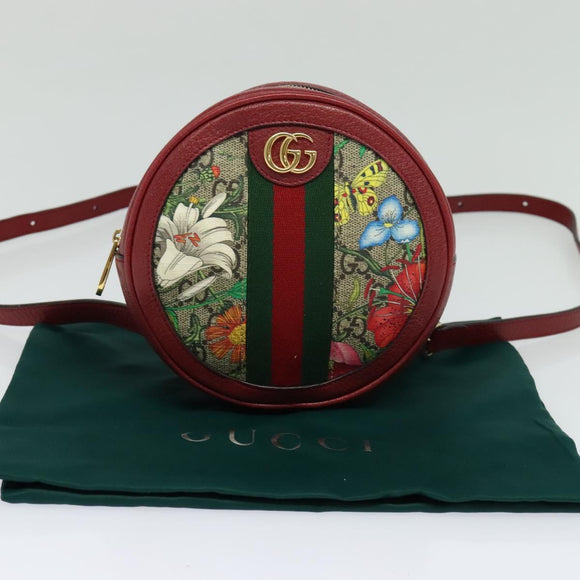 GUCCI GG Supreme Ophidia Web Sherry Line Backpack PVC Beige 598661 Auth 116635V