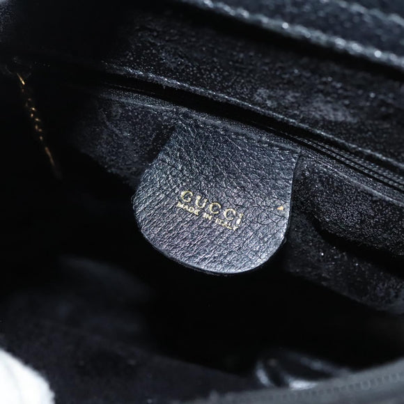 GUCCI Bamboo Hand Bag Leather Purple Gold Auth 116649