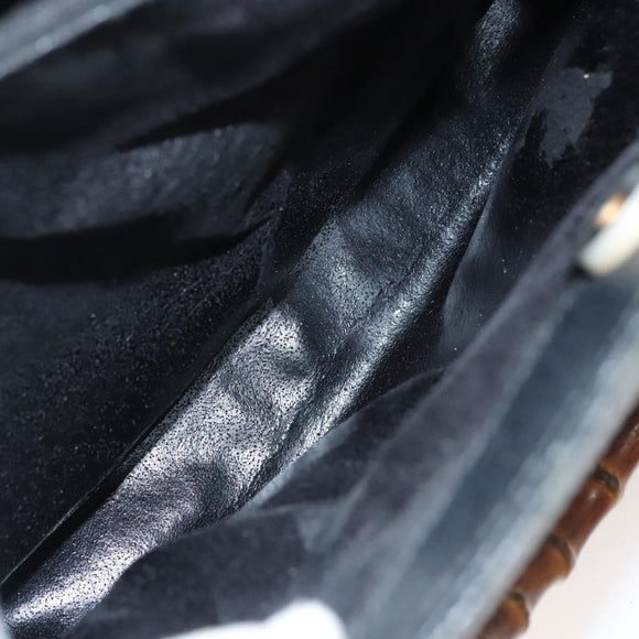 GUCCI Bamboo Hand Bag Leather Purple Gold Auth 116649