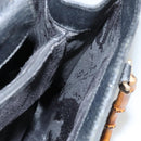 GUCCI Bamboo Hand Bag Leather Purple Gold Auth 116649-11