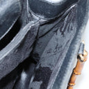 GUCCI Bamboo Hand Bag Leather Purple Gold Auth 116649-22