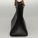 GUCCI Bamboo Hand Bag Leather Purple Gold Auth 116649-3