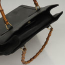 GUCCI Bamboo Hand Bag Leather Purple Gold Auth 116649-6