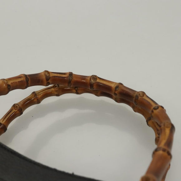 GUCCI Bamboo Hand Bag Leather Purple Gold Auth 116649