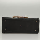 GUCCI Bamboo Hand Bag Leather Purple Gold Auth 116649-5