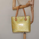 LOUIS VUITTON Monogram Vernis Houston Hand Bag Gris M91053 LV Auth 116663-24