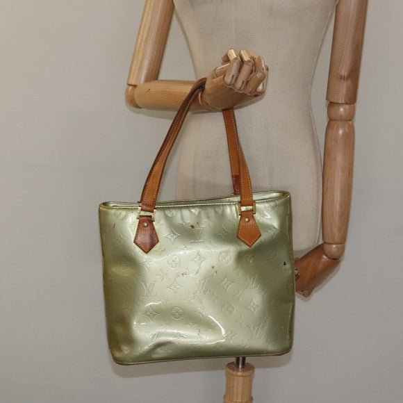 LOUIS VUITTON Monogram Vernis Houston Hand Bag Gris M91053 LV Auth 116665