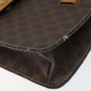 CELINE Macadam Canvas Shoulder Bag PVC Leather Brown Gold Auth 116681-9