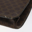 CELINE Macadam Canvas Shoulder Bag PVC Leather Brown Gold Auth 116681-15