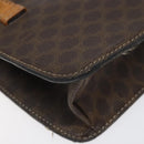 CELINE Macadam Canvas Shoulder Bag PVC Leather Brown Gold Auth 116681-16