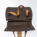 CELINE Macadam Canvas Shoulder Bag PVC Leather Brown Gold Auth 116681-10