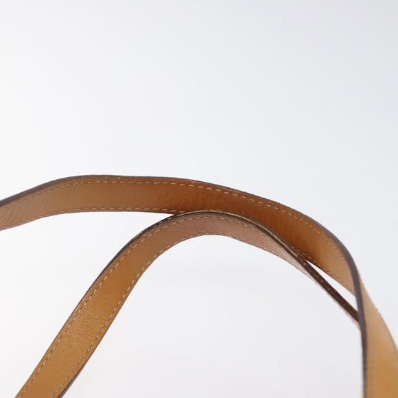 CELINE Macadam Canvas Shoulder Bag PVC Leather Brown Gold Auth 116681