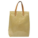 LOUIS VUITTON Monogram Vernis Reade MM Hand Bag Beige M91141 LV Auth 116687-13
