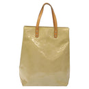 LOUIS VUITTON Monogram Vernis Reade MM Hand Bag Beige M91141 LV Auth 116687-2
